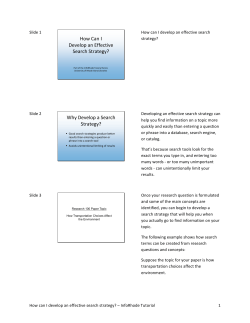 How Can I Develop an Effective Search Strategy?