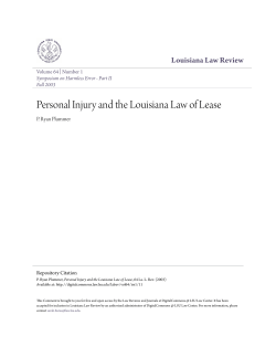 Personal Injury and the Louisiana Law of Lease