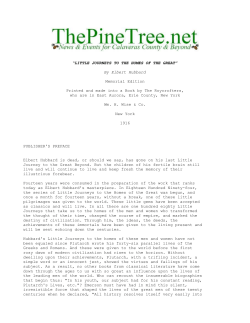 LITTLE JOURNEYS TO THE HOMES OF THE GREAT