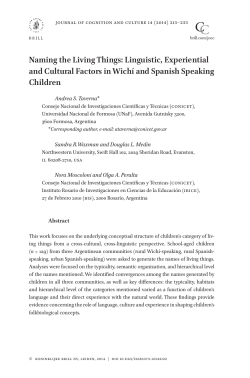 Naming the living things: linguistic, experiential and cultural factors