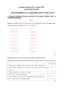 MEGOLD&Oacute;KULCS &eacute;s &Eacute;RT&Eacute;KEL&Eacute;SI &Uacute;TMUTAT&Oacute;