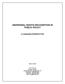 Indigenous Rights Recognition In Public Policy