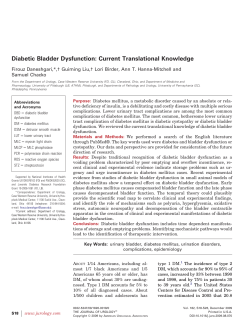 Diabetic Bladder Dysfunction: Current Translational Knowledge
