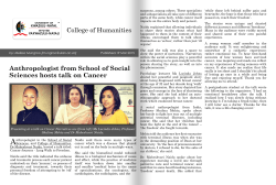 Anthropologist from School of Social Sciences hosts talk on Cancer