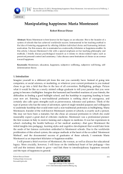 Manipulating Happiness,Maria Montessori