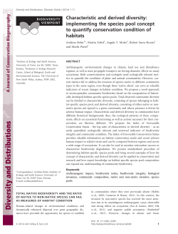 Characteristic and derived diversity