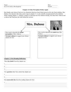 Mrs. Dubose - TeacherWeb