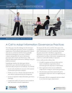Cohasset Associates | AHIMA 2014 Benchmarking White Paper on