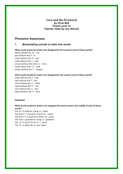 Cora and the Firestorm Phonemic Awareness