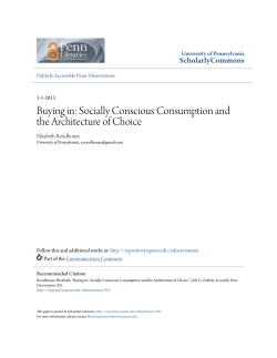 Buying in: Socially Conscious Consumption and the Architecture of