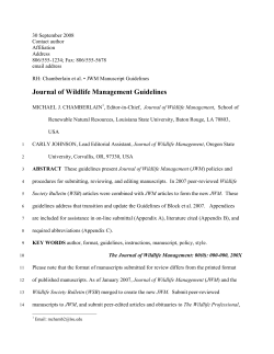 Journal of Wildlife Management Guidelines