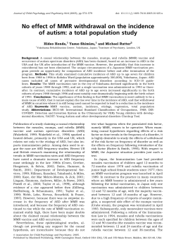 No effect of MMR withdrawal on the incidence of autism: a total