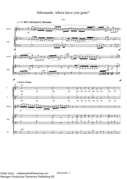 Allemande, where have you gone?