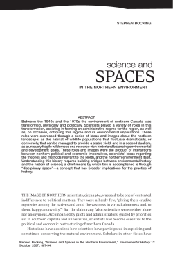 Science and Spaces in the Northern Environment
