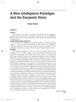 A New Intelligence Paradigm and the European Union