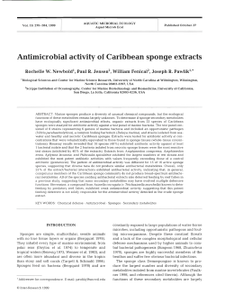 Antimicrobial activity of Caribbean sponge extracts