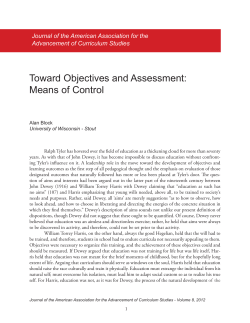Toward Objectives and Assessment: Means of Control