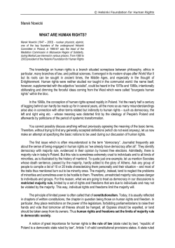 Marek Nowicki WHAT ARE HUMAN RIGHTS?