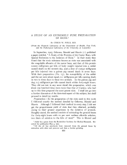 A STUDY OF AN EXTREMELY PURE PREPARATION OF RICIN. 1