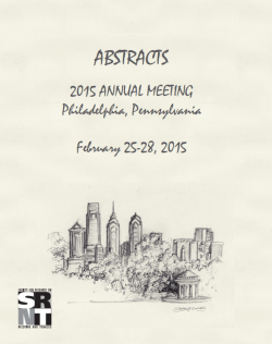 Annual Meeting Abstracts - Society For Research On Nicotine and