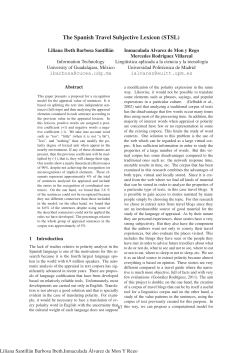 The Spanish Travel Subjective Lexicon (STSL)