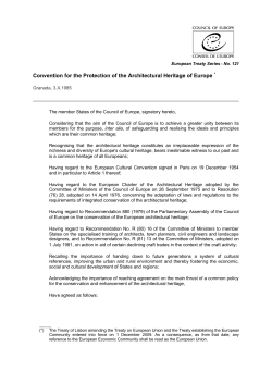 Convention for the Protection of the Architectural Heritage of Europe