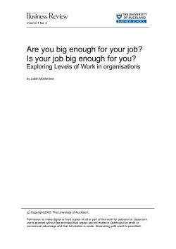 Are you big enough for your job? - University of Auckland Business