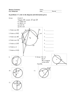 Honors Geometry Name_________________________ Ch. 10