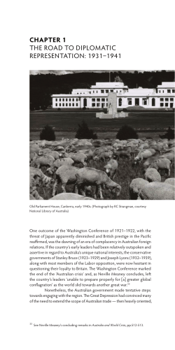 The Road to Diplomatic Representation: 1931 - ANU Press