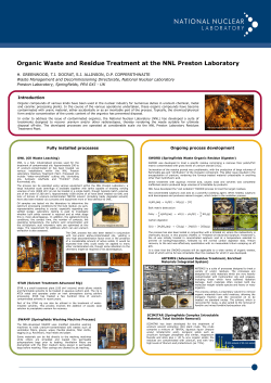 Organic Waste and Residue Treatment at NNL`s Preston Laboratory