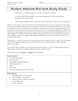 Modern America Mid-term Study Guide - Lincoln