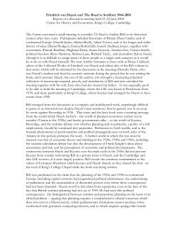 Friedrich von Hayek and The Road to Serfdom