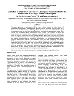 Estimation of Shear Wave Velocity for Lithological Variation in the