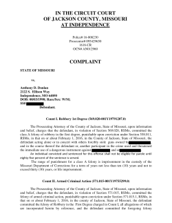 Charging Document(s) - Jackson County Prosecutor, MO