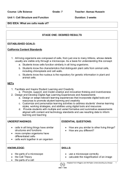 G7 Cell Structure and Function Unit