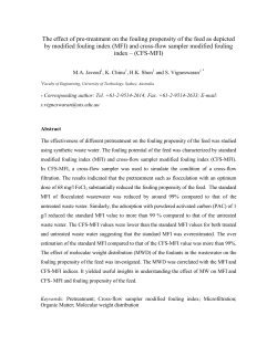 The effect of pre-treatment on the fouling propensity