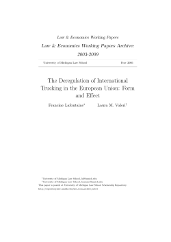 The Deregulation of International Trucking in the European Union
