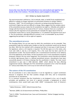 The amendment process The nature of the US constitution