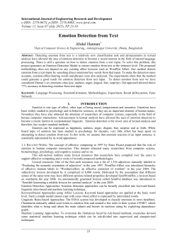 Emotion Detection from Text