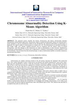 Chromosome Abnormality Detection Using K- Means