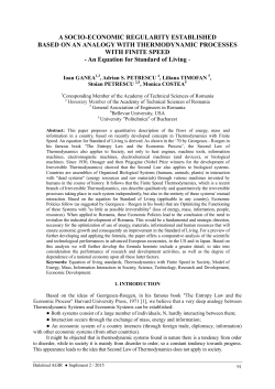A SOCIO-ECONOMIC REGULARITY ESTABLISHED BASED ON AN