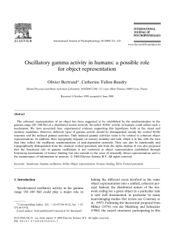 Oscillatory gamma activity in humans: a possible role for - LNC