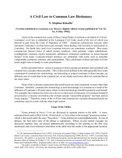 A Civil Law to Common Law Dictionary