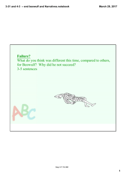 3-31 and 4-3 -- end beowulf and Narratives.notebook