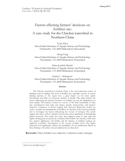 Factors affecting farmers` decisions on fertilizer use: A case