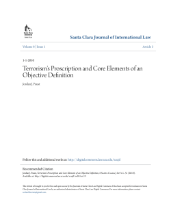 Terrorism`s Proscription and Core Elements of an Objective Definition