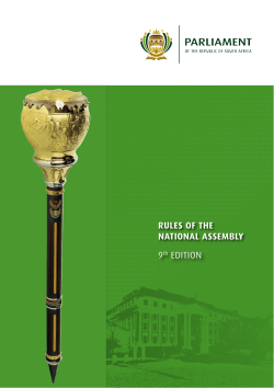 Rules of the National Assembly 9th Edition