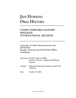 jeff hawkins oral history - The Computerworld Honors Program