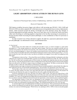 MELLERIO, J. Light Absorption and Scatter in the Human Lens