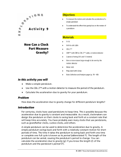 How Can a Clock Part Measure Gravity? Activity 9